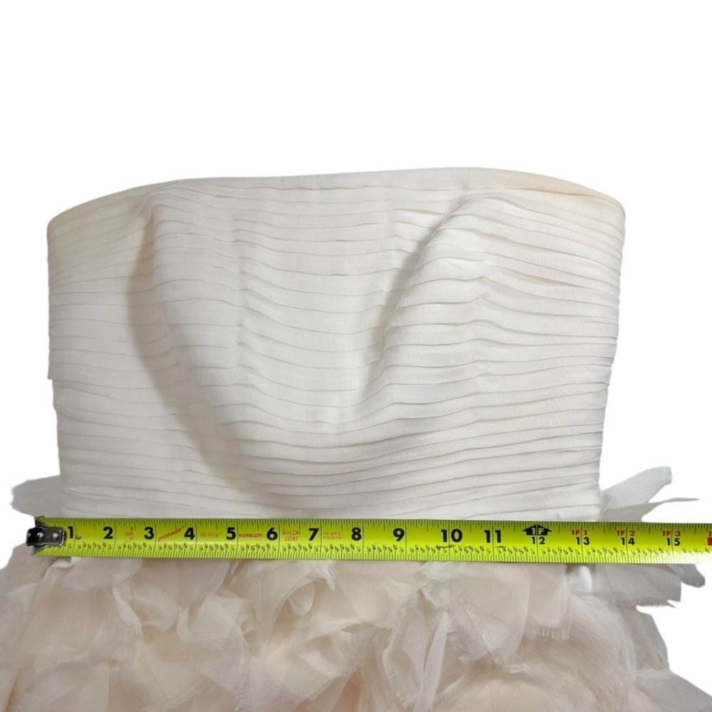 Tadashi Shoji SILK Strapless Ruffle Skirt Silk Chiffon Swan Dress Style OC487M - Picture 12 of 14